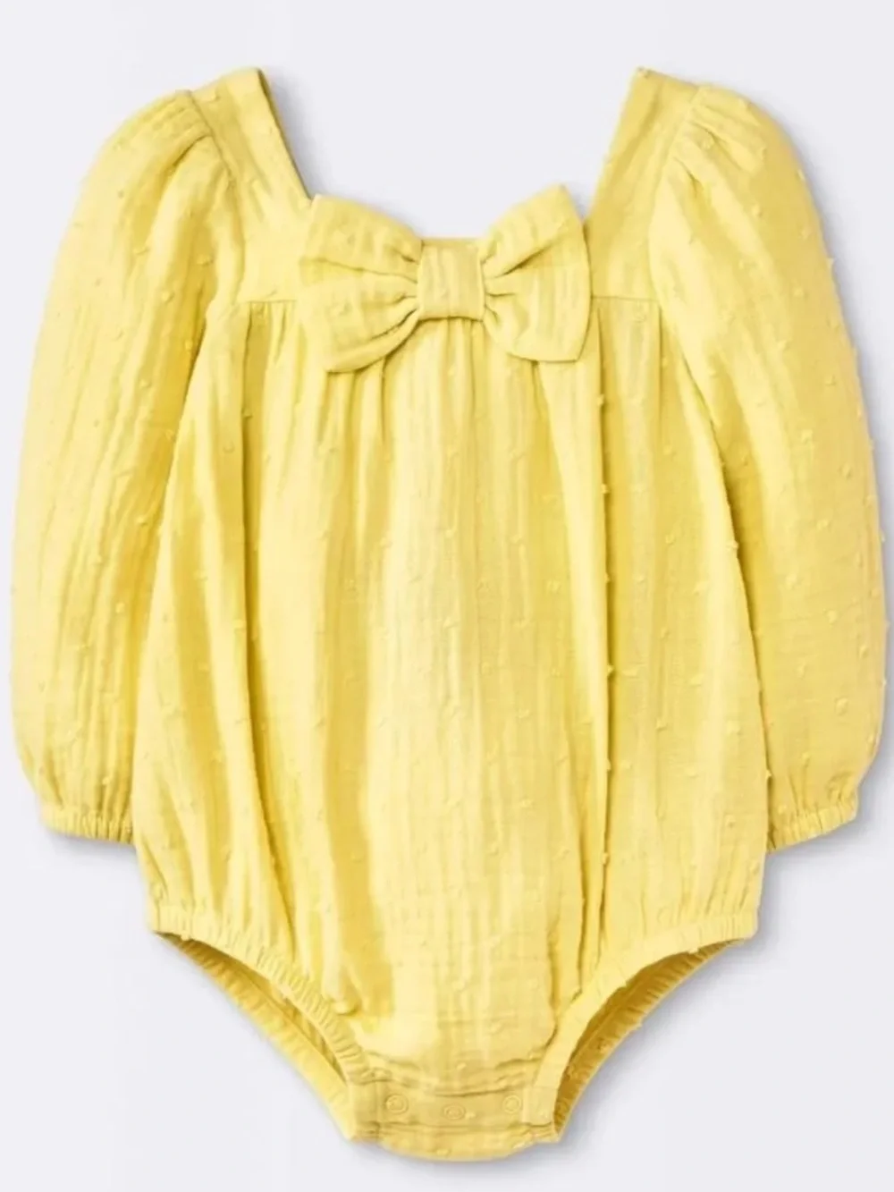 Cloud Island Yellow Bow Romper + Cat & Jack Denim Ruffle Romper 3-6 Months NWT